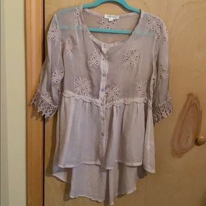 BoHo Blush pink blouse